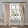 Dreams & Drapes Woven Imelda Pencil Pleat Curtains With Tie-Backs - Ivory additional 1
