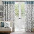 Fusion Beechwood 100% Cotton Eyelet Curtains - Duck Egg additional 1