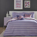 Fusion Carlson Stripe Reversible Duvet Cover Set - Lilac additional 4