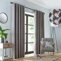 Fusion Prado Jacquard Eyelet Curtains - Grey/Terracotta additional 5