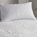 Serene Avery Stripe Peach Finish Duvet Cover Set - White additional 4