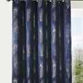 Curtina - Feather - Jacquard Pair of Eyelet Curtains - Navy additional 3