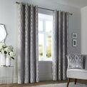 Curtina Marco Jacquard Eyelet Curtains - Silver additional 1