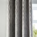 Curtina Marco Jacquard Eyelet Curtains - Silver additional 3