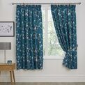 Dreams & Drapes Sweet Pea Pencil Pleat Curtains With Tie-Backs - Teal additional 1