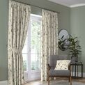 Dreams & Drapes Curtains - Darnley - 100% Cotton Pair of Pencil Pleat Curtains With Tie-Backs - Coral/Natural additional 1