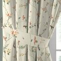 Dreams & Drapes Curtains - Darnley - 100% Cotton Pair of Pencil Pleat Curtains With Tie-Backs - Coral/Natural additional 3