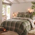 Dreams & Drapes Lodge - Winter Forest Check - 100% Brushed Cotton Duvet Cover Set - Green additional 1