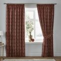 Dreams & Drapes Woven Hawthorne Pencil Pleat Curtains With Tie-Backs - Burgundy additional 1