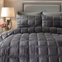 Soiree Brighton Square Velvet Duvet Cover Set (Slate Grey) additional 4