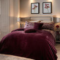 Soiree - Lucie - Faux Fur Bedspread - 150cm x 220cm in Damson additional 1