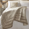 Soiree - Melanie - Velvet Bedspread - 150cm x 220cm in Linen additional 2