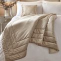 Soiree - Melanie - Velvet Bedspread - 150cm x 220cm in Linen additional 2