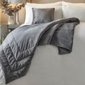 Soiree - Melanie - Velvet Bedspread - 150cm x 220cm in Slate additional 3