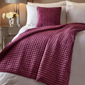 Soiree - Stella - Velvet Bedspread - 150cm x 220cm in Damson additional 3