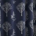 Fusion - Woodland Trees - 100% Cotton Pair of Eyelet Curtains - Navy additional 2