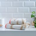 Fusion Bathroom - Leda - Jacquard Towel - Natural/Coral additional 3