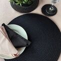 Esselle - Tweed Round Cotton Placemat 38cm Black Colour, Set of 2 additional 2