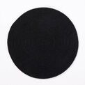Esselle - Tweed Round Cotton Placemat 38cm Black Colour, Set of 2 additional 1