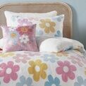Bedlam - Retro Flower - Velvet Filled Cushion - 43 x 43cm in Pink additional 3