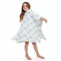 Bedlam - Retro Flower - Fleece Poncho - 75 x 92.5cm in Duck Egg additional 1