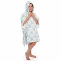 Bedlam - Retro Flower - Fleece Poncho - 75 x 92.5cm in Duck Egg additional 5