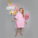 Bedlam - Unicorn - Fleece Poncho - 75 x 92.5cm in Pink additional 3