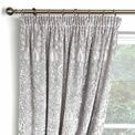 Curtina - Trinity - Jacquard Pair of Pencil Pleat Curtains - Silver additional 1