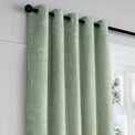 Curtina - Textured Chenille - Textured Pair of Eyelet Curtains - Green additional 2