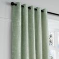 Curtina - Textured Chenille - Textured Pair of Eyelet Curtains - Green additional 2