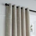 Curtina - Textured Chenille - Textured Pair of Eyelet Curtains - Natural additional 2