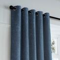 Curtina - Textured Chenille - Textured Pair of Eyelet Curtains - Navy additional 1