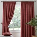 Dreams & Drapes Curtains - Pembrey - Textured Pair of Pencil Pleat Curtains With Tie-Backs - Red additional 1