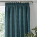 Dreams & Drapes Curtains - Pembrey - Textured Pair of Pencil Pleat Curtains With Tie-Backs - Teal additional 3