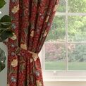 Dreams & Drapes Curtains - Sandringham - 100% Cotton Pair of Pencil Pleat Curtains With Tie-Backs - Red additional 3