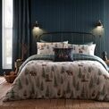Dreams & Drapes Lodge - Bear Walks - Velvet Cushion Cover - 43 x 43cm in Teal additional 2