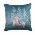 Dreams & Drapes Lodge - Bear Walks - Velvet Cushion Cover - 43 x 43cm in Teal additional 1