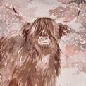 Dreams & Drapes Lodge - Hanson Highland Cow - Velvet Cushion Cover - 43 x 43cm in Terracotta additional 4
