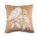 Dreams &amp; Drapes Lodge - Woodland Owls - Velvet Filled Cushion - 43 x 43cm in Ochre additional 1