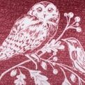 Dreams & Drapes Lodge - Woodland Owls - Velvet Cushion Cover - 43 x 43cm in Red additional 3