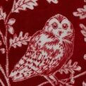 Dreams & Drapes Lodge - Woodland Owls - Fleece Bedspread - 150cm x 200cm in Red additional 4