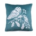 Dreams & Drapes Lodge - Woodland Owls - Velvet Cushion Cover - 43 x 43cm in Teal additional 1