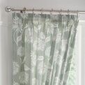 Dreams & Drapes Design - Chrysanthemum -  Pair of Pencil Pleat Curtains With Tie-Backs - Green 66" Width x 72" Drop (168 x 183cm) additional 2
