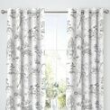 Dreams & Drapes Design - Oriental Garden - Blackout Pair of Eyelet Curtains - Grey additional 1