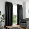 Fusion - Galaxy - Dim out woven Pair of Pencil Pleat Curtains - Black additional 1