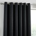 Fusion - Strata - Dim out woven Pair of Eyelet Curtains - Black additional 2