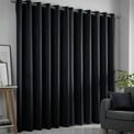 Fusion - Strata - Dim out woven Pair of Eyelet Curtains - Black additional 4