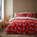 Fusion Christmas Foraging Fox Reversible Duvet Cover Set - Red additional 1