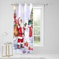 Fusion - Santa & Snowy -  Eyelet Single Panel Door Curtain - 54" Width x 84" Drop (138 x 214cm) in Multi additional 3