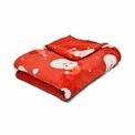Dreams & Drapes Design - Jolly Santa - Fleece Throw - 120 x 150cm in Red additional 1